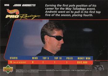 1998 Upper Deck Hot Wheels Pro Racing Preview Edition #M16 John Andretti Back