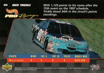 1998 Upper Deck Hot Wheels Pro Racing Preview Edition #M3 Dick Trickle Back