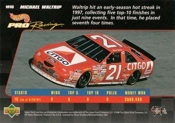 1998 Upper Deck Hot Wheels Pro Racing Preview Edition #M10 Michael Waltrip Back