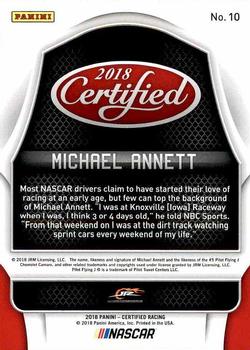 2018 Panini Certified #10 Michael Annett Back
