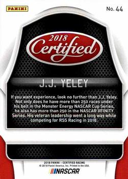 2018 Panini Certified #44 J.J. Yeley Back