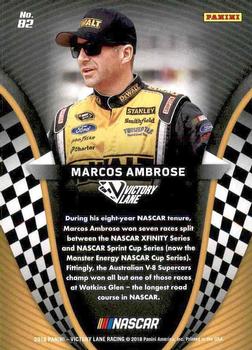 2018 Panini Victory Lane - Pedal to the Metal #82 Marcos Ambrose Back