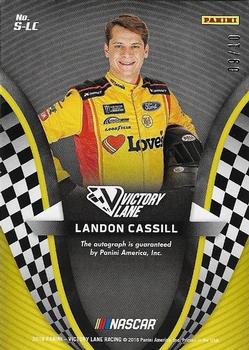 2018 Panini Victory Lane - Signatures Gold #S-LC Landon Cassill Back