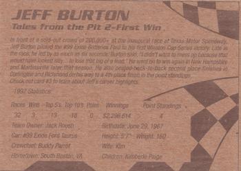 2002 Kraft Velveeta - Tales from the Pit #2 Jeff Burton Back