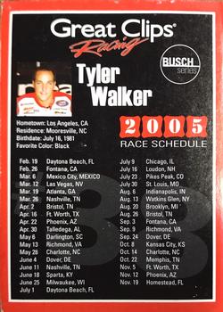 2005 Great Clips Racing Schedule Card #NNO Tyler Walker Back