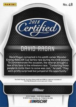 2018 Panini Certified - Red #48 David Ragan Back