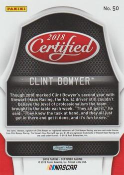 2018 Panini Certified - Blue #50 Clint Bowyer Back