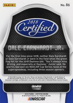 2018 Panini Certified - Blue #86 Dale Earnhardt Jr Back