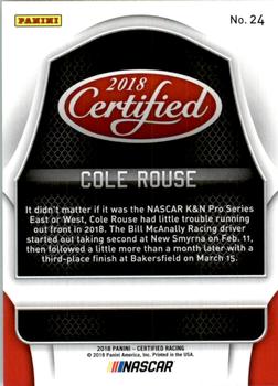 2018 Panini Certified - Gold #24 Cole Rouse Back