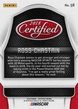 2018 Panini Certified - Gold #58 Ross Chastain Back