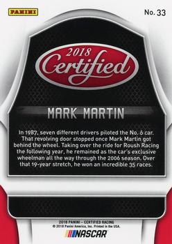 2018 Panini Certified - Mirror Gold #33 Mark Martin Back