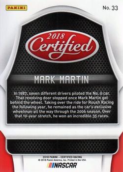 2018 Panini Certified - Green #33 Mark Martin Back