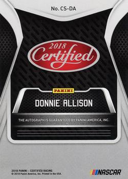 2018 Panini Certified - Certified Signatures Gold #CS-DA Donnie Allison Back