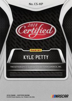 2018 Panini Certified - Certified Signatures Gold #CS-KP Kyle Petty Back