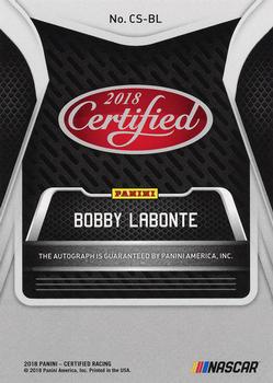 2018 Panini Certified - Certified Signatures Green #CS-BL Bobby Labonte Back