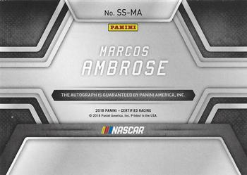 2018 Panini Certified - Signing Sessions Blue #SS-MA Marcos Ambrose Back