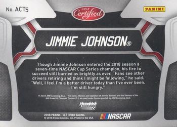 2018 Panini Certified - All-Certified Team #ACT5 Jimmie Johnson Back