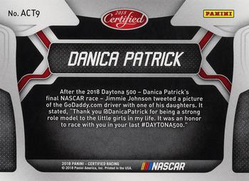 2018 Panini Certified - All-Certified Team Mirror Black #ACT9 Danica Patrick Back