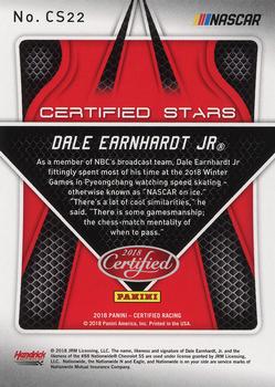 2018 Panini Certified - Certified Stars Mirror Gold #CS22 Dale Earnhardt Jr Back