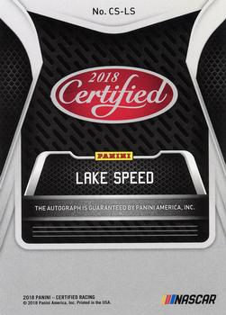 2018 Panini Certified - Certified Signatures Red #CS-LS Lake Speed Back