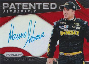 2018 Panini Prizm - Patented Penmanship Red Prizm #PP-MA Marcos Ambrose Front
