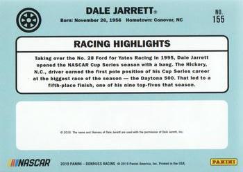 2019 Donruss #155 Dale Jarrett Back