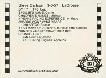 1989 Hot Shots Asphalt Edition #1031 Steve Carlson Back