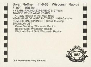 1989 Hot Shots Asphalt Edition #1053 Bryan Reffner Back