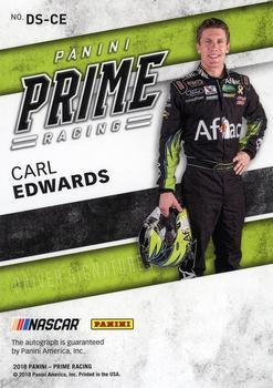2018 Panini Prime - Driver Signatures Holo Gold #DS-CE Carl Edwards Back