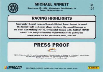 2019 Donruss - Gold Press Proof #151 Michael Annett Back