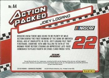 2019 Donruss - Action Packed #A4 Joey Logano Back