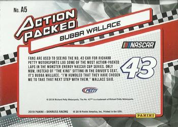 2019 Donruss - Action Packed #A5 Bubba Wallace Back