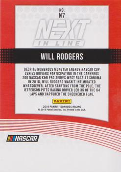 2019 Donruss - Next in Line Holographic #N7 Will Rodgers Back