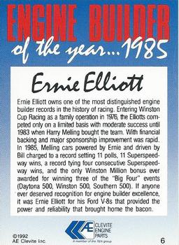 1992 Engine Builder of theYear #6 Ernie Elliott Back