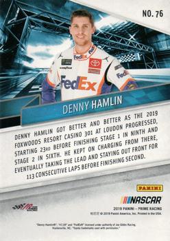 2019 Panini Prime #76 Denny Hamlin Back