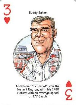 2009 Hero Decks American Racing Heroes Playing Cards #3♥ Buddy Baker Front
