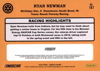 2020 Donruss #187 Ryan Newman Back