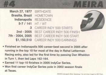 2006 Indianapolis 500 #NNO Vitor Meira Back