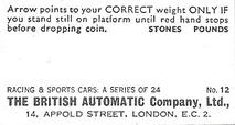 1958 British Automatic Racing & Sports Cars #12 Vanwall Back