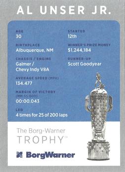 2019 BorgWarner Trophy Cards #NNO Al Unser Jr. Back