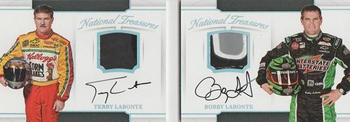2017 Panini National Treasures - Booklet - Dual Signature Materials Holo Silver #BDS-LL Terry Labonte / Bobby Labonte Front
