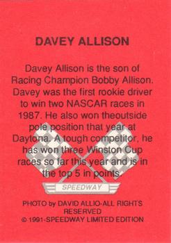 1991 Speedway Price Guide #NNO Davey Allison Back
