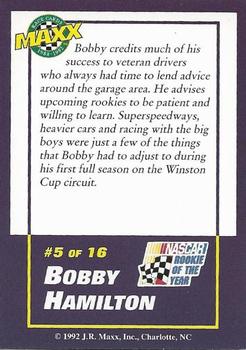 1992 Maxx Bobby Hamilton #5 Bobby Hamilton Back