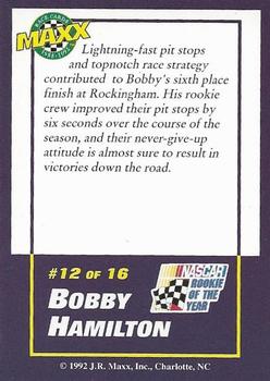 1992 Maxx Bobby Hamilton #12 Bobby Hamilton in Pits Back