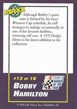 1992 Maxx Bobby Hamilton #13 Bobby Hamilton Back