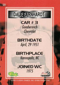 1995 Finish Line - Daytona 500 Standout Drivers #SD1 Dale Earnhardt Back