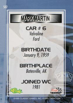 1995 Finish Line - Daytona 500 Standout Drivers #SD2 Mark Martin Back