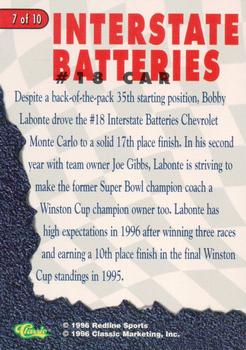 1996 Classic - Race Chase Daytona Prize #7 Bobby Labonte Back