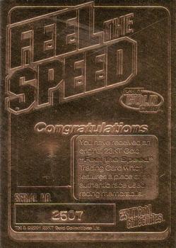 2001 Gold Collectibles Feel The Speed #NNO Jeff Gordon Back