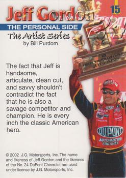 2002 Jeff Gordon The Artist Series #15 Jeff Gordon Back